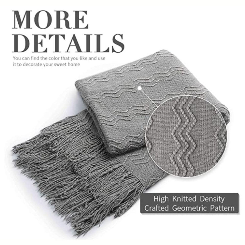 Textured Knit Throw Blanket
